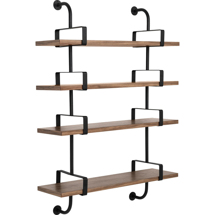 Démon Shelf System - 37.4"L - Gubi - Shelving - 4 Shelves/ 37.4" Long (2 stringers) - Walnut - HORNE