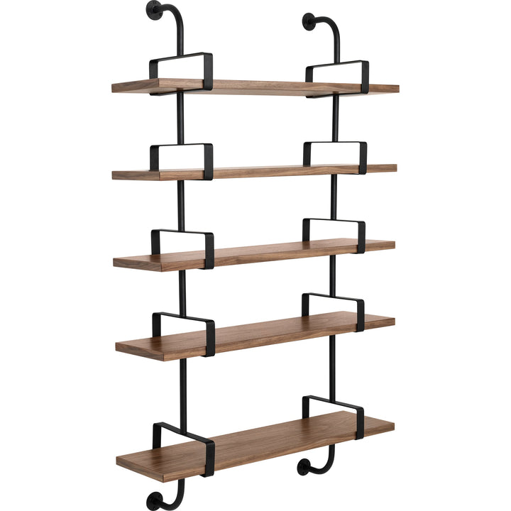 Démon Shelf System - 37.4"L - Gubi - Shelving - 5 Shelves/ 37.4" Long (2 stringers) - Walnut - HORNE
