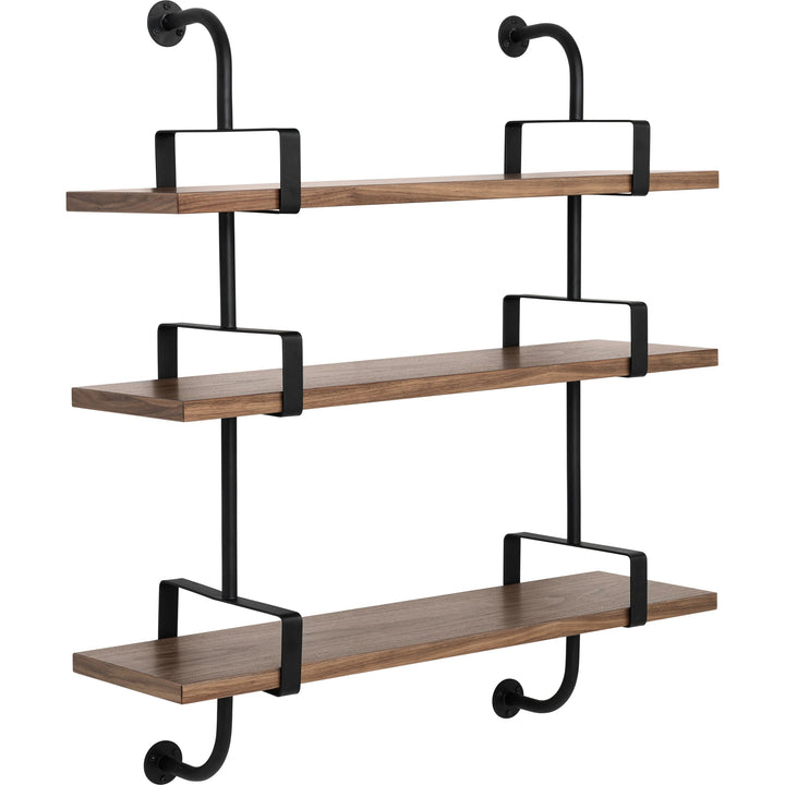 Démon Shelf System - 37.4"L - Gubi - Shelving - 3 Shelves/ 37.4" Long (2 stringers) - Walnut - HORNE