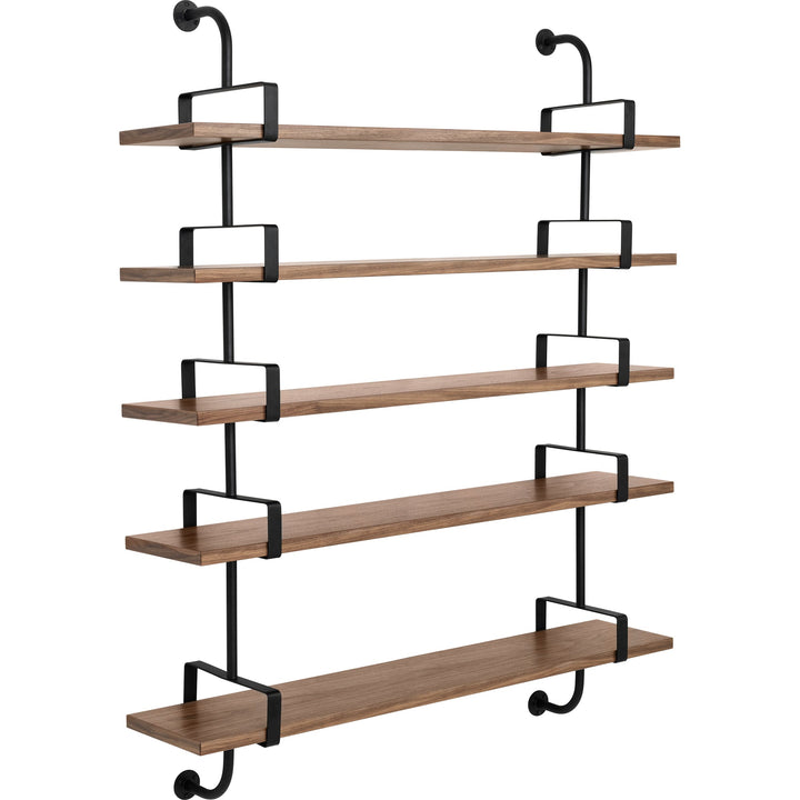 Démon Shelf System - 61"L - Gubi - Shelving - 5 Shelves/ 61" Long (2 stringers) - Walnut - HORNE