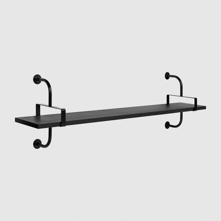 Démon Shelf System - 61"L - Gubi - Shelving - 1 Shelf/ 61" Long (2 stringers) - Black Stained Ash - HORNE