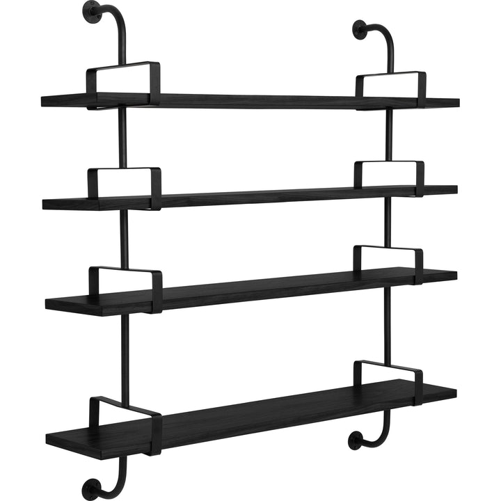 Démon Shelf System - 61"L - Gubi - Shelving - 4 Shelves/ 61" Long (2 stringers) - Black Stained Ash - HORNE
