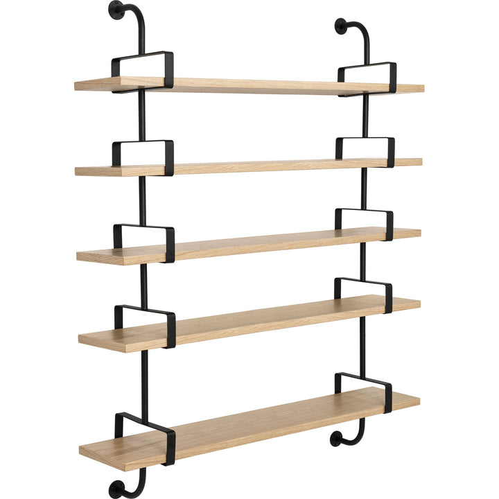 Démon Shelf System - 61"L - Gubi - Shelving - 5 Shelves/ 61" Long (2 stringers) - Oak - HORNE