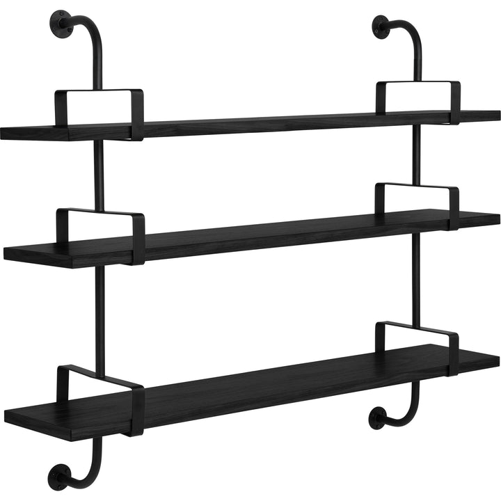 Démon Shelf System - 61"L - Gubi - Shelving - 3 Shelves/ 61" Long (2 stringers) - Black Stained Ash - HORNE
