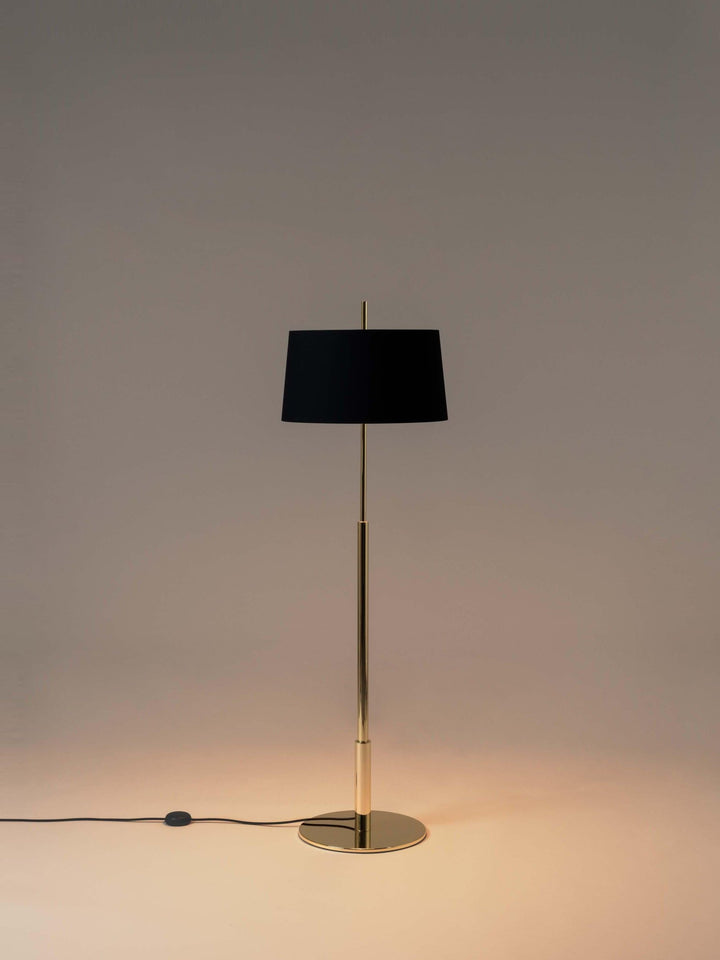 Diana Mayor Floor Lamp - Santa & Cole - Floor Lamps - Satin Nickel - White Linen - HORNE