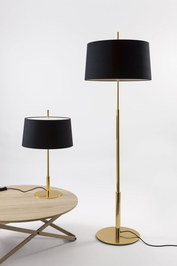 Diana Mayor Floor Lamp - Santa & Cole - Floor Lamps - Satin Nickel - White Linen - HORNE