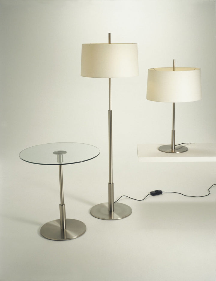 Diana Mayor Floor Lamp - Santa & Cole - Floor Lamps - Satin Nickel - White Linen - HORNE