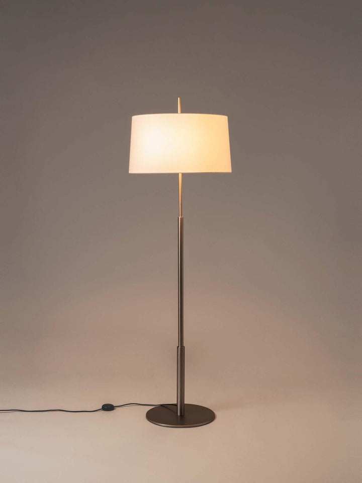 Diana Mayor Floor Lamp - Santa & Cole - Floor Lamps - Satin Nickel - White Linen - HORNE