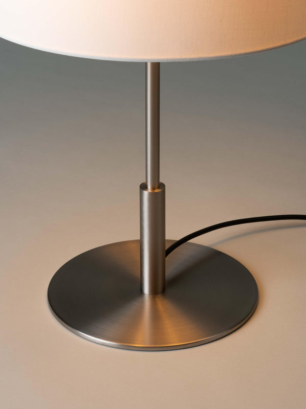 Diana Menor Table Lamp - Santa & Cole - Table + Task - Satin Nickel - White Linen - HORNE