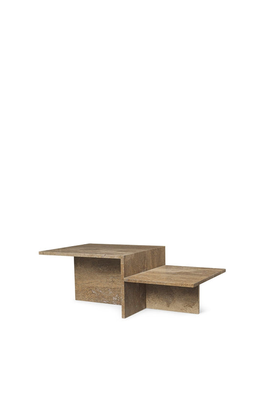 Distinct Coffee Table - Ferm Living - Tables + Desks - Dark Brown Travertine - HORNE