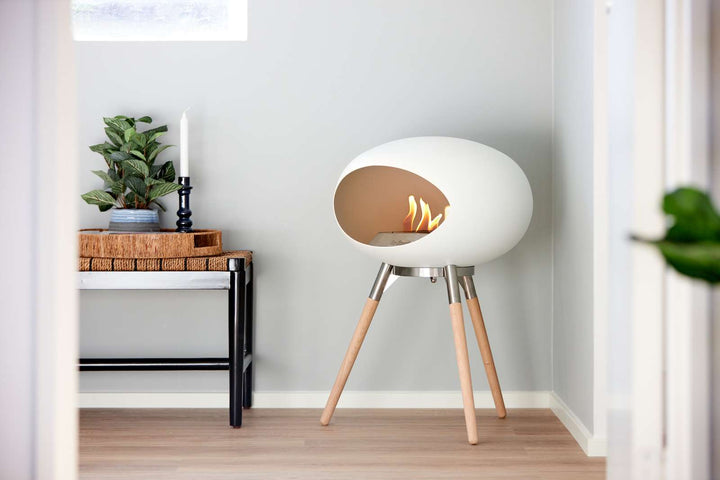 Dome - Ground Low - Le Feu - Fire Pits + Grills - Black Dome - Black Bowl - Smoked Oak Legs - HORNE