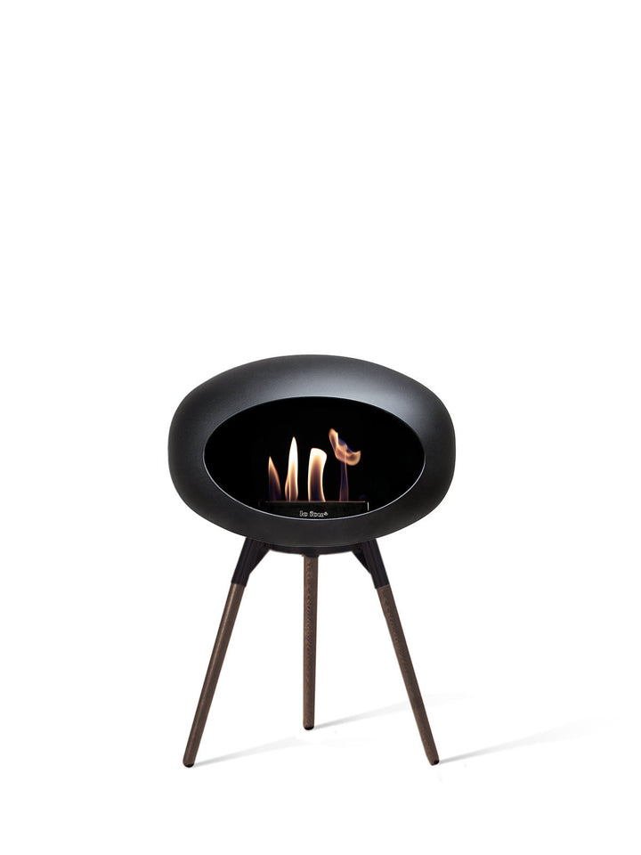 Dome - Ground Low - Le Feu - Fire Pits + Grills - Black Dome - Black Bowl - Smoked Oak Legs - HORNE