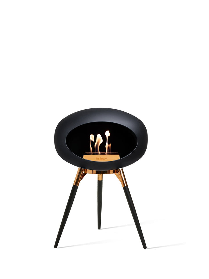 Dome - Ground Low - Le Feu - Fire Pits + Grills - Black Dome - Rose Gold Bowl - Black Legs - HORNE