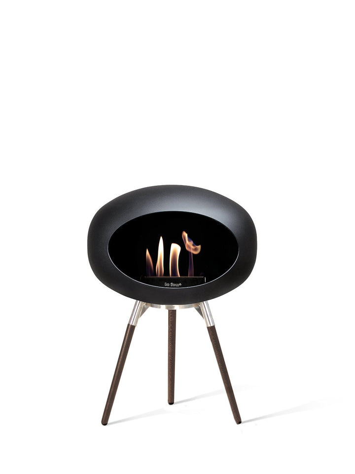 Dome - Ground Low - Le Feu - Fire Pits + Grills - Black Dome - Polished Steel Bowl - Smoked Oak Legs - HORNE