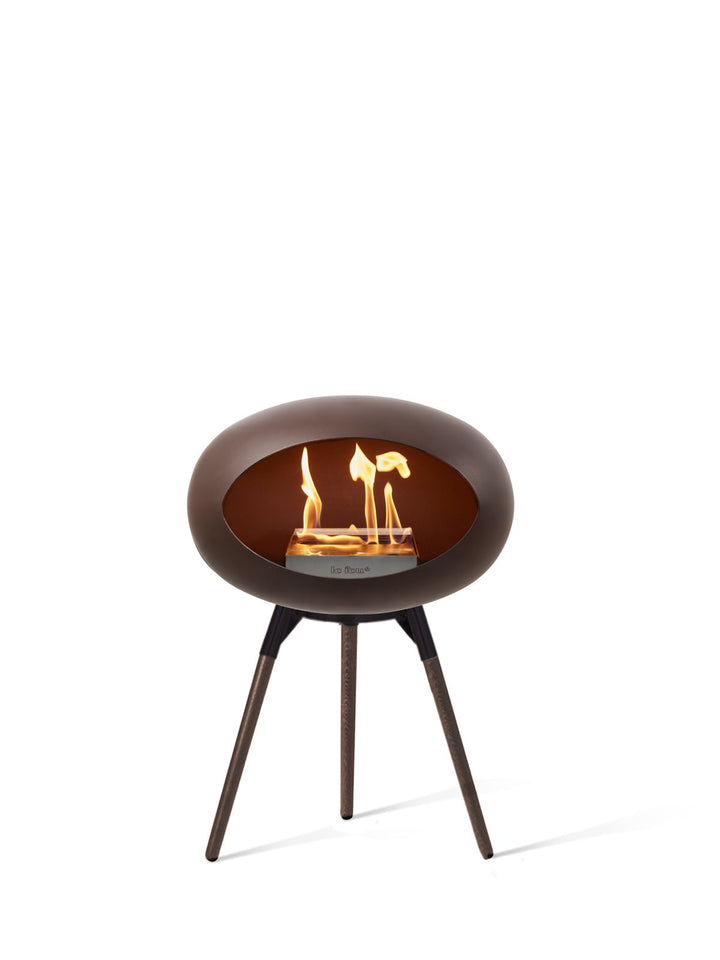 Dome - Ground Low - Le Feu - Fire Pits + Grills - Mocca Dome - Black Bowl - Smoked Oak Legs - HORNE