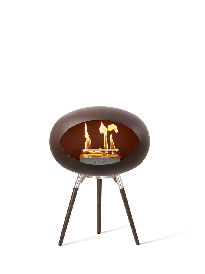 Dome - Ground Low - Le Feu - Fire Pits + Grills - Mocca Dome - Polished Steel Bowl - Smoked Oak Legs - HORNE