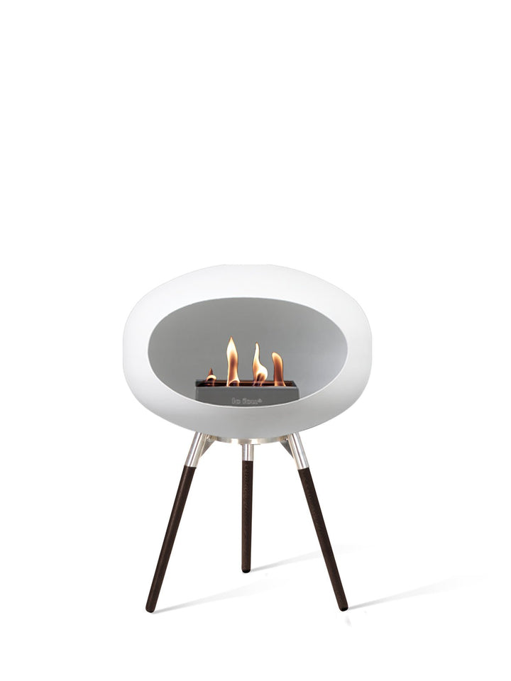Dome - Ground Low - Le Feu - Fire Pits + Grills - White Dome - Polished Steel Bowl - Black Legs - HORNE