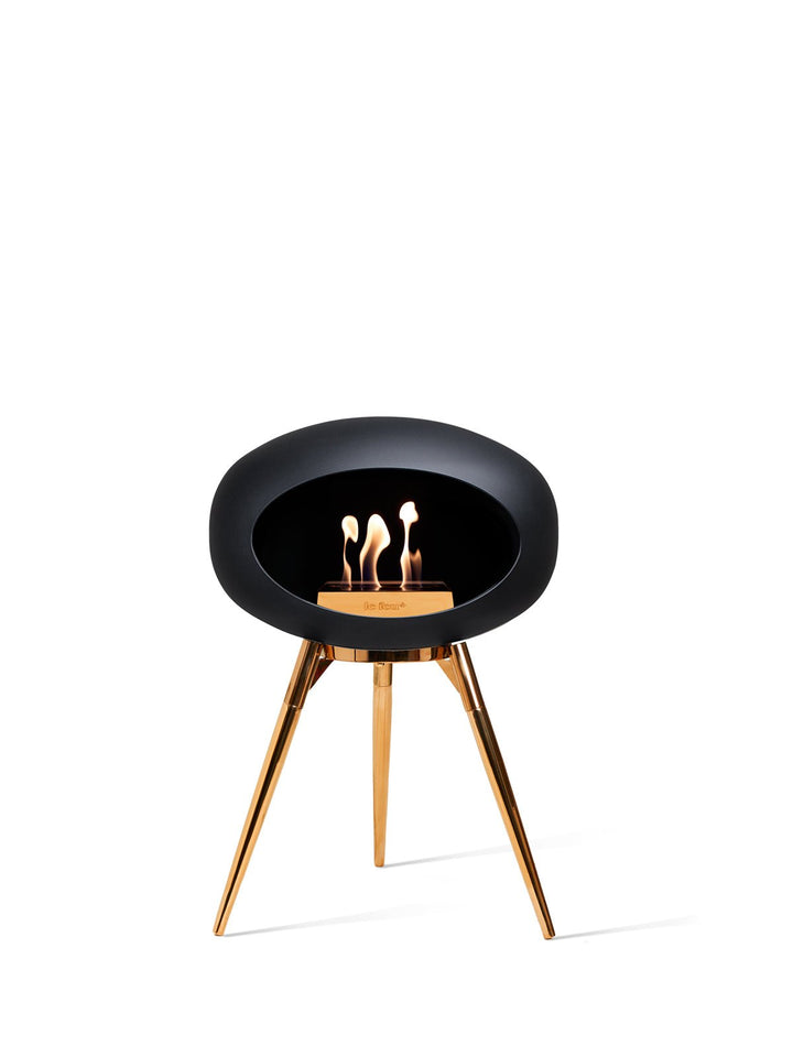 Dome - Ground Low - Le Feu - Fire Pits + Grills - Black Dome - Rose Gold Bowl - Rose Gold Legs - HORNE