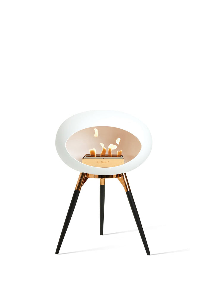 Dome - Ground Low - Le Feu - Fire Pits + Grills - White Dome - Rose Gold Bowl - Black Legs - HORNE