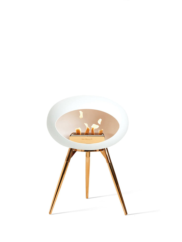 Dome - Ground Low - Le Feu - Fire Pits + Grills - White Dome - Rose Gold Bowl - Rose Gold Legs - HORNE