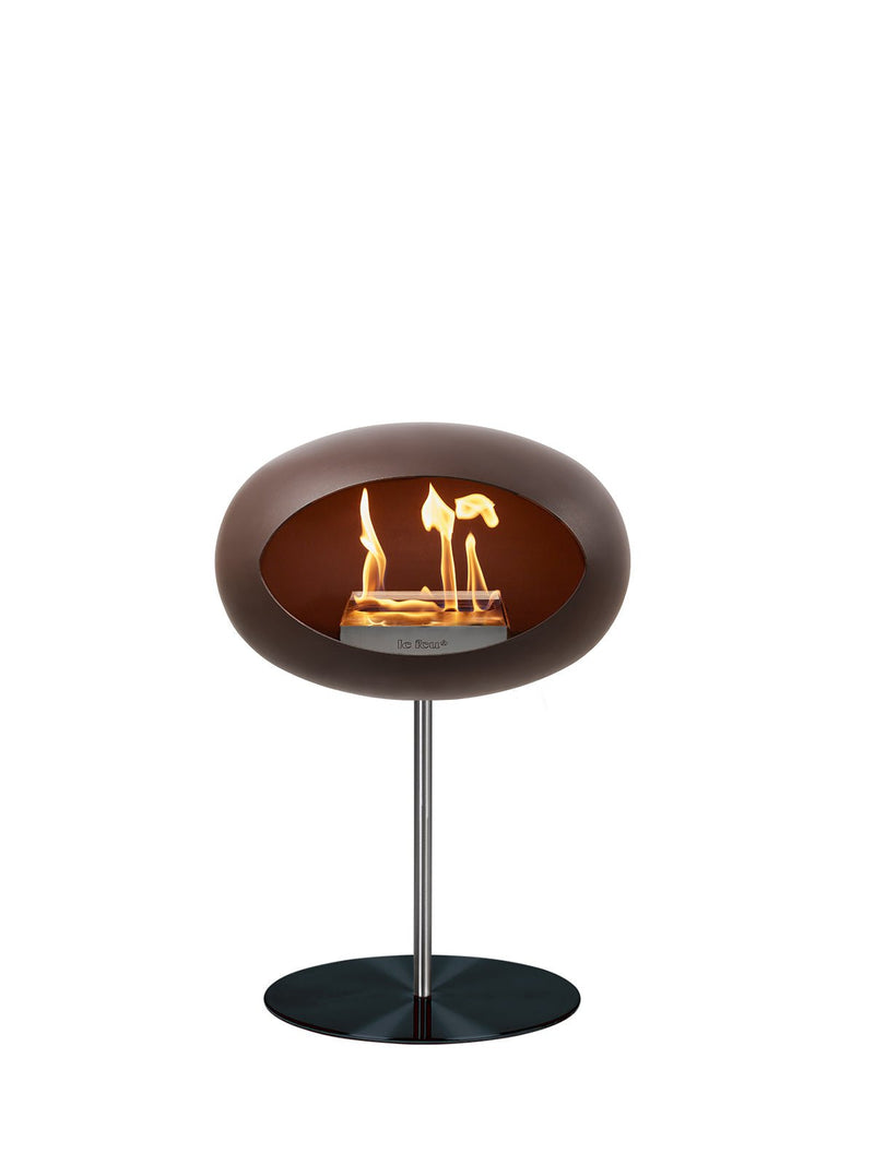 Dome - Steel Low - Le Feu - Fire Pits + Grills - Black Dome - Polished Steel Pole - Black Plate - HORNE