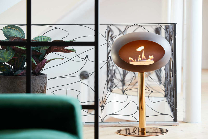 Dome - Steel Low - Le Feu - Fire Pits + Grills - Black Dome - Polished Steel Pole - Black Plate - HORNE