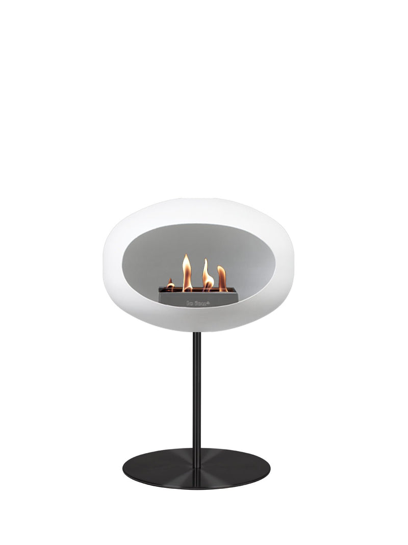 Dome - Steel Low - Le Feu - Fire Pits + Grills - Black Dome - Polished Steel Pole - Black Plate - HORNE