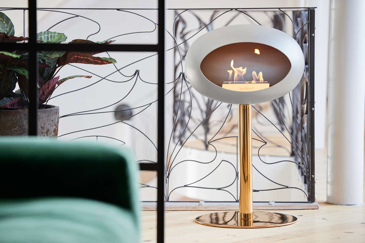 Dome - Steel Low - Le Feu - Fire Pits + Grills - Black Dome - Polished Steel Pole - Polished Steel Plate - HORNE
