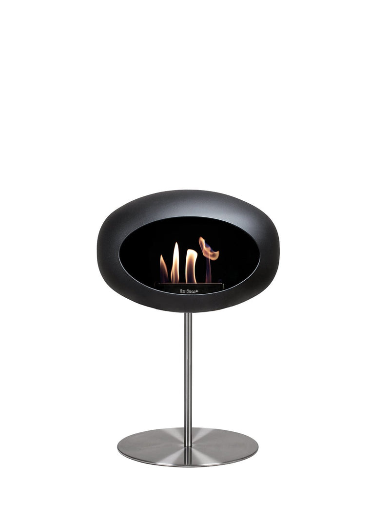 Dome - Steel Low - Le Feu - Fire Pits + Grills - Black Dome - Polished Steel Pole - Black Plate - HORNE