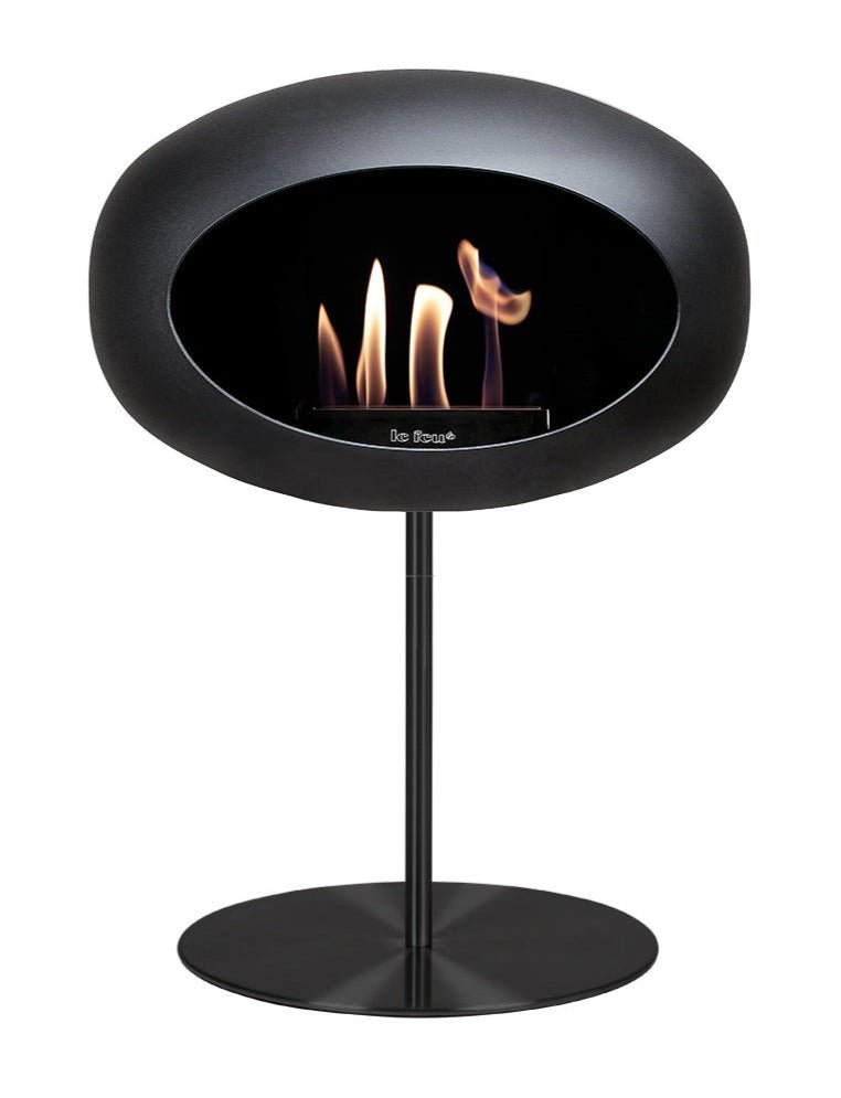 Dome - Steel Low - Le Feu - Fire Pits + Grills - Black Dome - Polished Steel Pole - Black Plate - HORNE