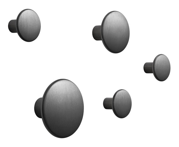 Dots Metal Hooks - Set Of 5 - Muuto - Storage + Organization - Black - HORNE