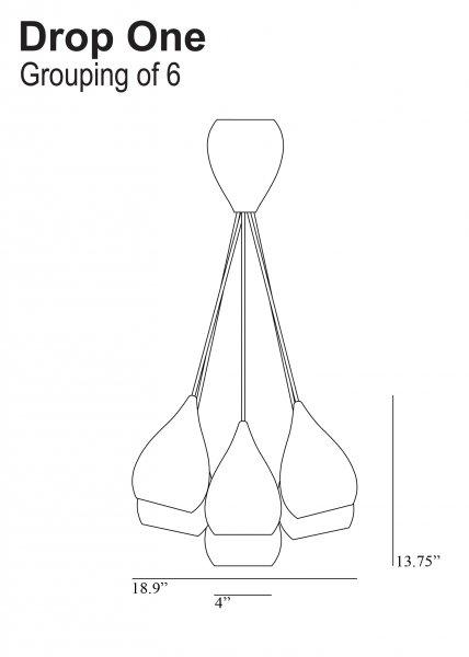 Drop 1 Pendant - 6 GroupingGlossy White - Original BTC