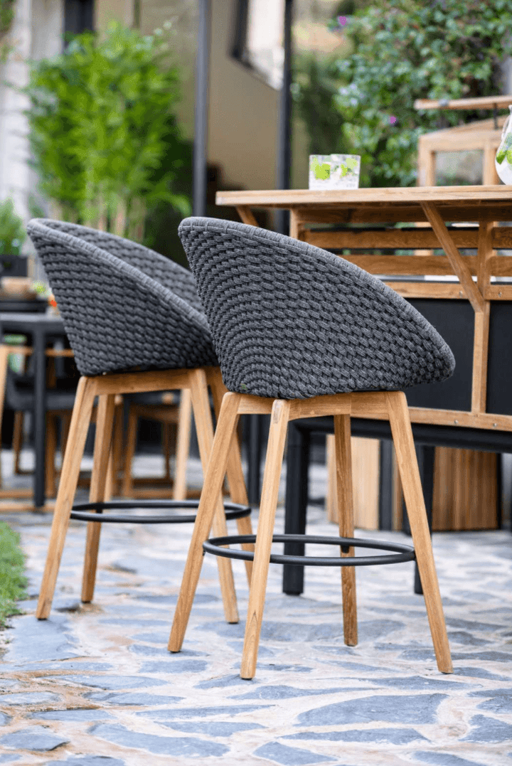 Drop Kitchen - Cane Line - Outdoor Furniture - Fossil Ceramic Without Sink - Add Teak Kitchen Wall - HORNE