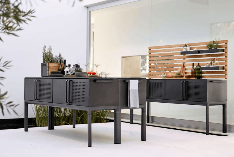 Drop Kitchen - Cane Line - Outdoor Furniture - Stainless Steel With Sink - No Add - Ons - HORNE