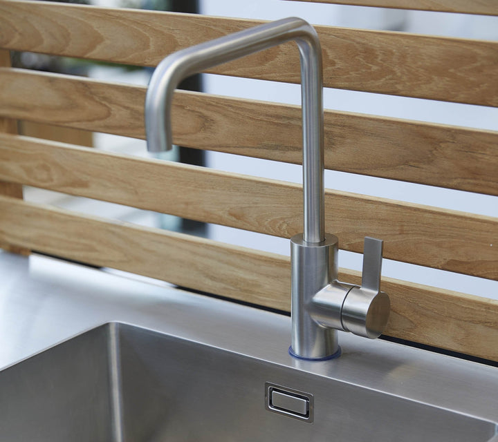Drop Kitchen - Cane Line - Outdoor Furniture - Fossil Ceramic Without Sink - Add Teak Kitchen Wall - HORNE