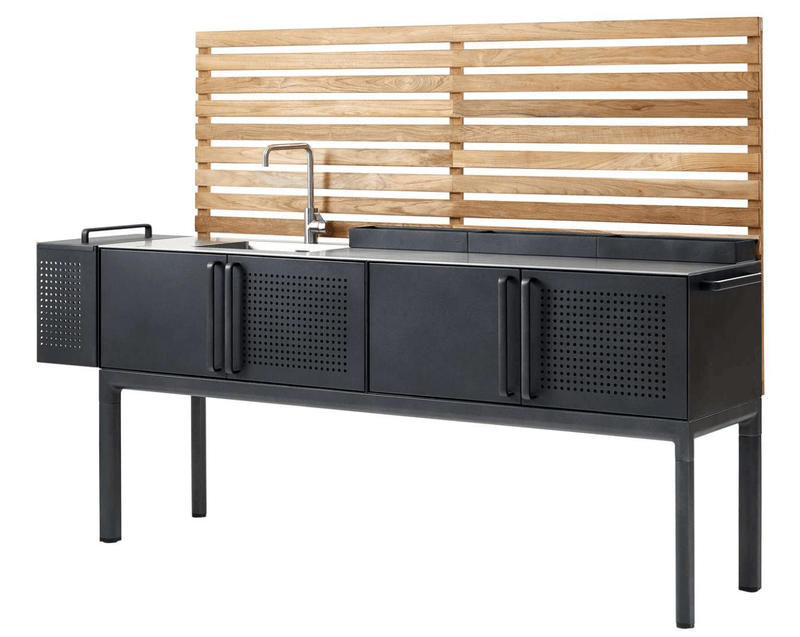 Drop Kitchen - Cane Line - Outdoor Furniture - Stainless Steel With Sink - No Add - Ons - HORNE