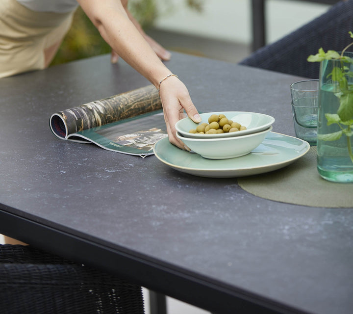 Drop Kitchen - Cane Line - Outdoor Furniture - Fossil Ceramic Without Sink - Add Teak Kitchen Wall - HORNE