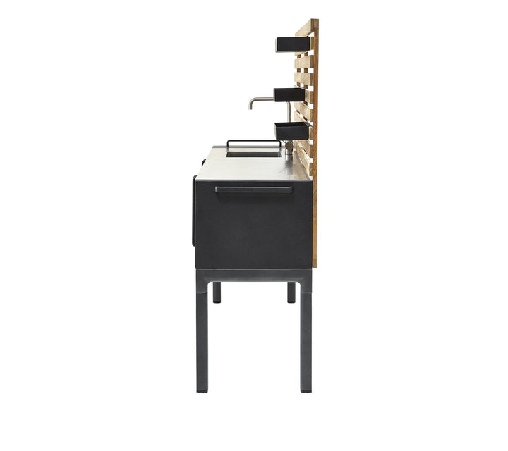 Drop Kitchen - Cane Line - Outdoor Furniture - Fossil Ceramic Without Sink - Add Teak Kitchen Wall - HORNE