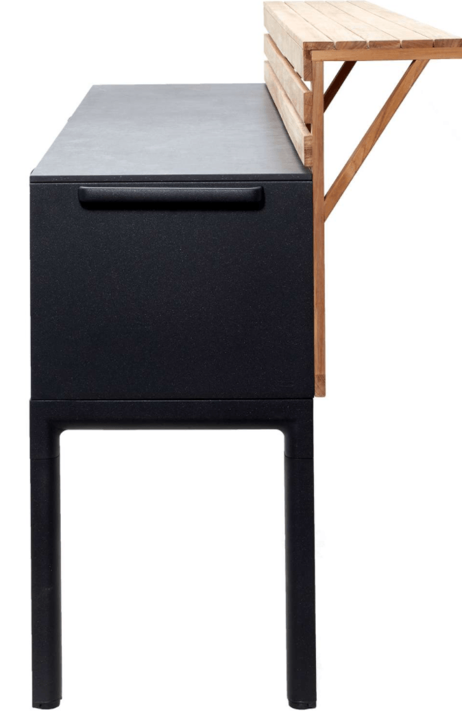 Drop Kitchen - Cane Line - Outdoor Furniture - Fossil Ceramic Without Sink - Add Teak Kitchen Wall - HORNE