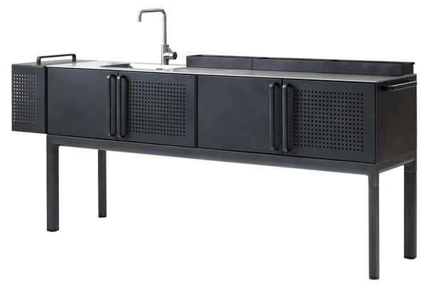 Drop Kitchen - Cane Line - Outdoor Furniture - Stainless Steel With Sink - No Add - Ons - HORNE
