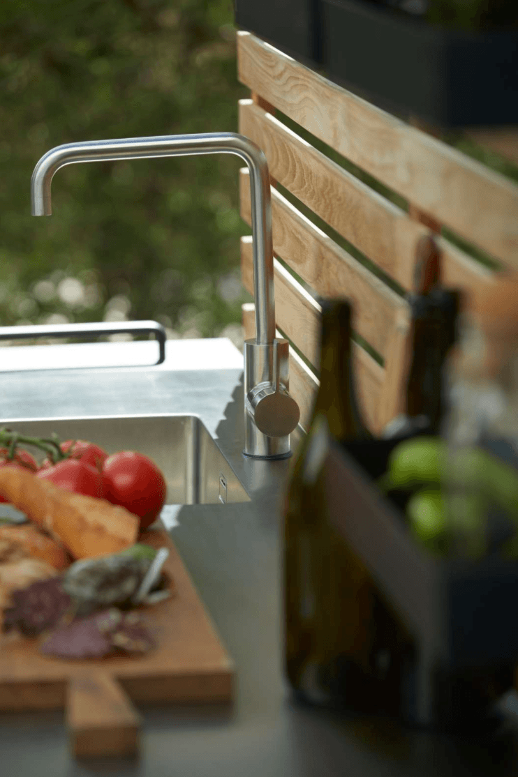 Drop Kitchen - Cane Line - Outdoor Furniture - Stainless Steel With Sink - No Add - Ons - HORNE