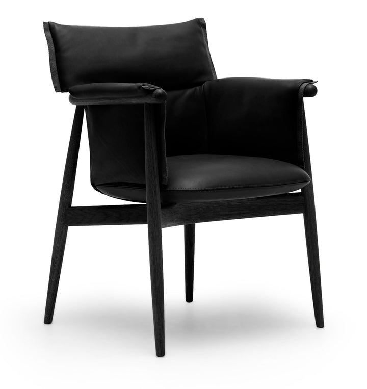 E005 Embrace Armchair - Carl Hansen & Son - Chairs - Black Oak/Thor 301 Leather - HORNE