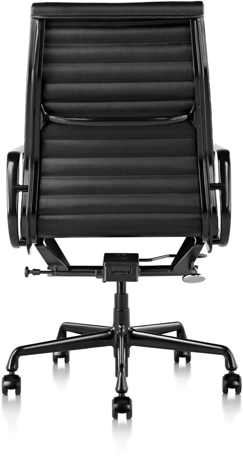 Eames® Aluminum Group Executive Chair - Herman Miller® - Chairs - Manual Seat - Height Adjustment - Polished Aluminum - Prone Obsidian - HORNE
