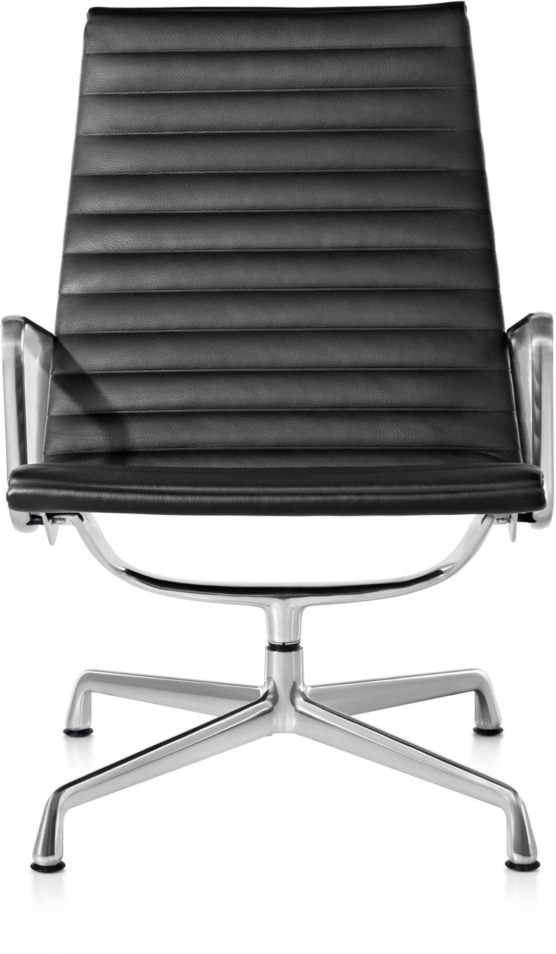 Eames® Aluminum Group Lounge Chair – Swivel and Arms - Herman Miller® - Chairs - Polished Aluminum - Prone Obsidian - HORNE