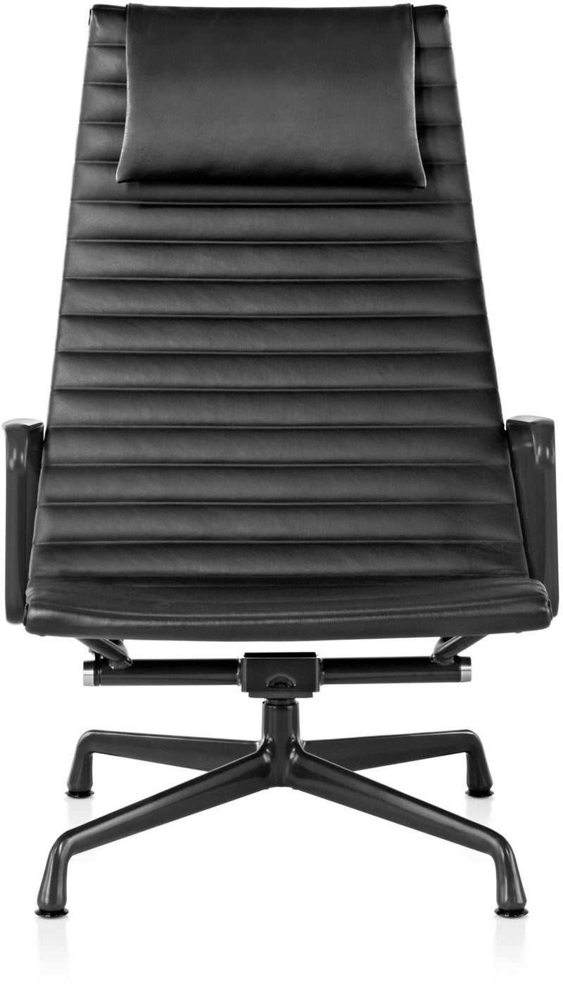 Eames® Aluminum Group Lounge Chair – Tilt & Headrest - Herman Miller® - Chairs - Black - Black Leather - HORNE