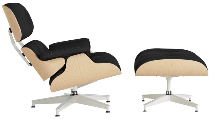 Eames® Lounge Chair and Ottoman - Leather - Herman Miller® - Chairs - Classic - White Ash - Prone Obsidian - HORNE