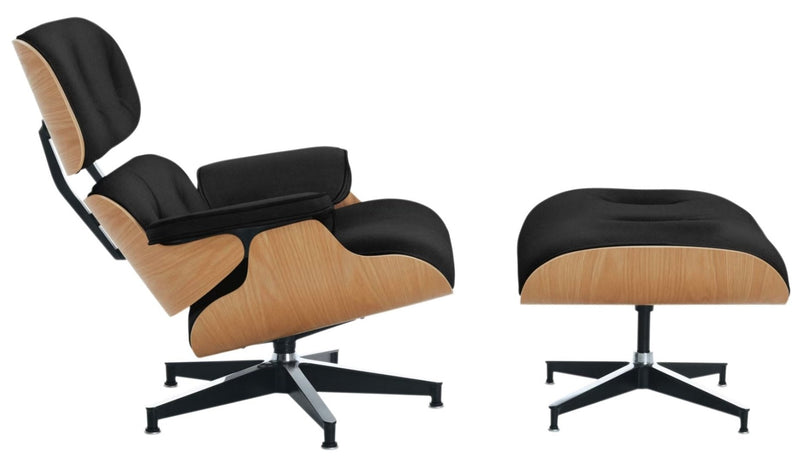 Eames® Lounge Chair and Ottoman - Leather - Herman Miller® - Chairs - Classic - Oiled Walnut - Prone Obsidian - HORNE