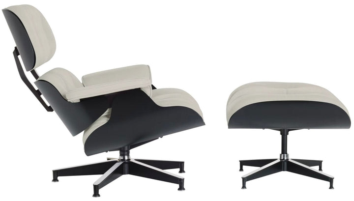 Eames® Lounge Chair and Ottoman - Leather - Herman Miller® - Chairs - Tall - Ebony Ash - Prone Lotus - HORNE