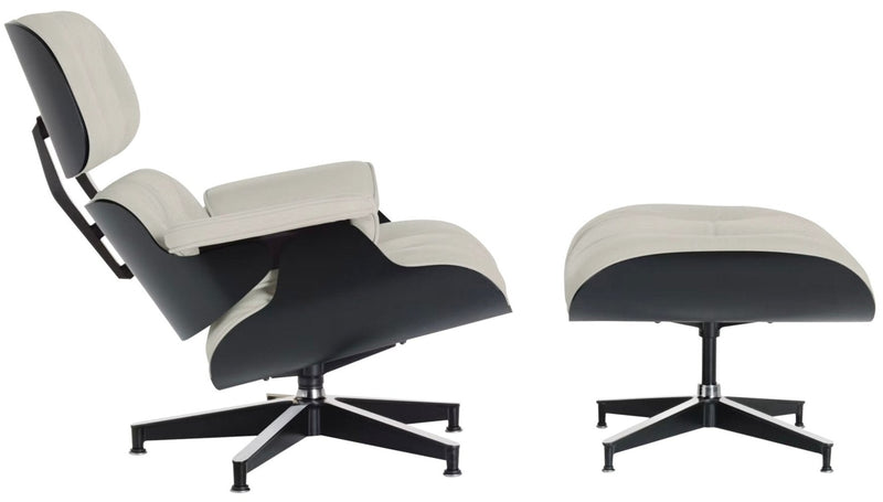 Eames® Lounge Chair and Ottoman - Leather - Herman Miller® - Chairs - Classic - Oiled Walnut - Prone Obsidian - HORNE