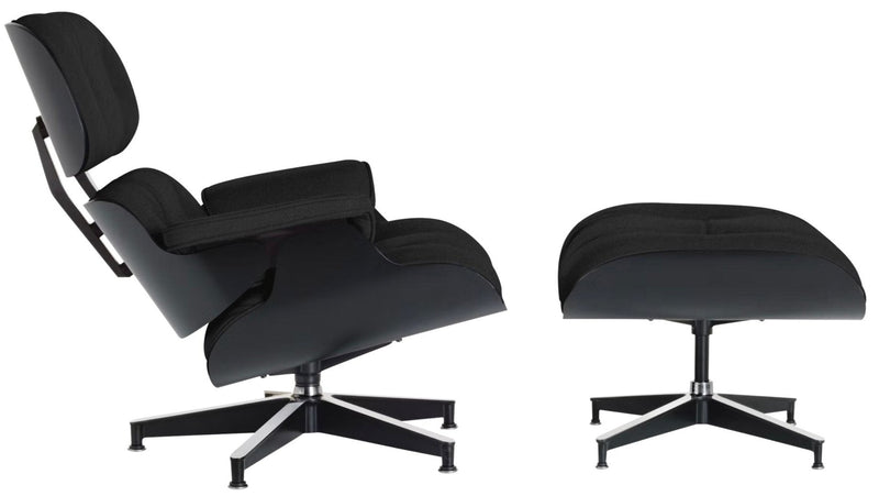 Eames® Lounge Chair and Ottoman - Leather - Herman Miller® - Chairs - Classic - Oiled Walnut - Prone Obsidian - HORNE